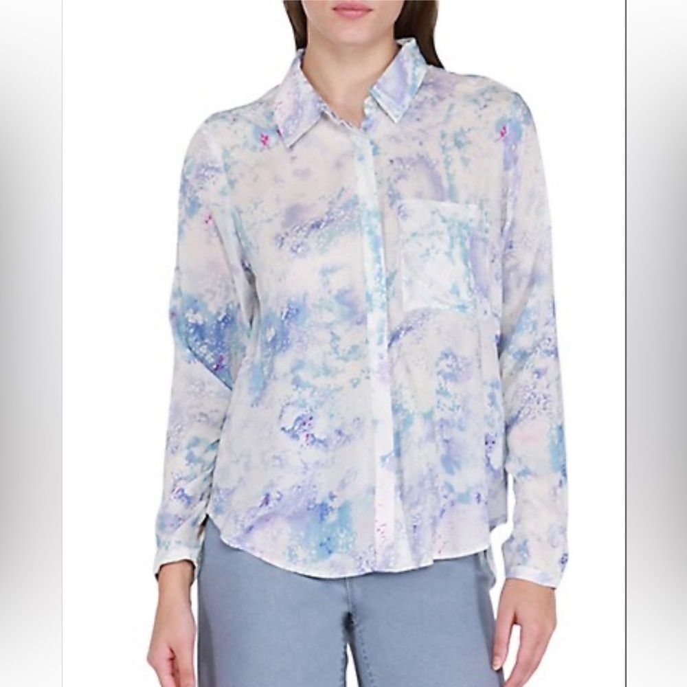TYE DIE Long-Sleeve Button-Down Shirt Sz Large